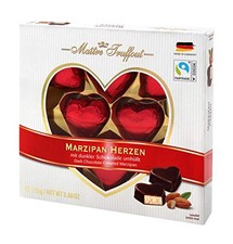 Dark Chocolate Marzipan Hearts 110 g – Ideal Gift for Holidays & Valentines