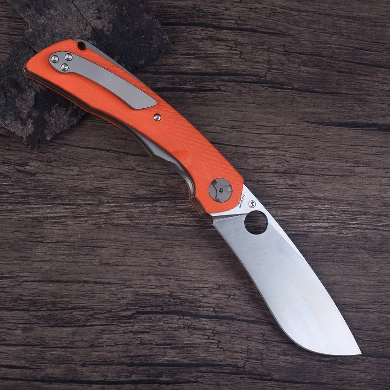 Cuchillo de Bolsillo C239 Grande Resistente Subvertido Naranja Caza Exterior Camping Us Foto 2 de 4