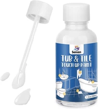 Tub Tile Gloss White Paint Touch up Paint Kit for Bathtub Porcelain Repair Scrat