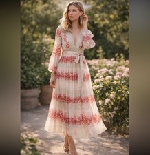 NWT RED Valentino Dreaming Peony Floral Midi Dress