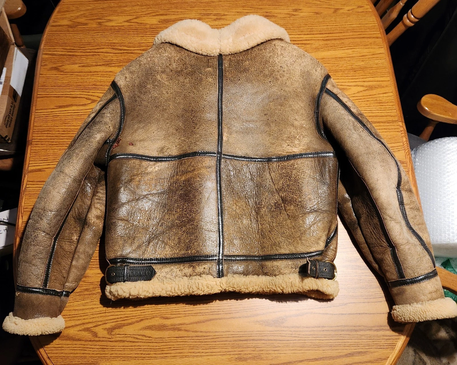 AVIREX B3 BOMBER SHEARLING JACKET Sz 42 AC-17755 Made In USA, GUC image 8