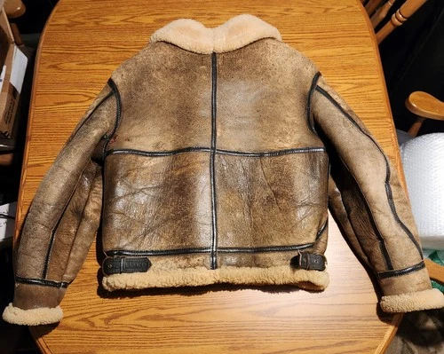 AVIREX B3 BOMBER SHEARLING JACKET Sz 42 AC-17755 Made In USA, GUC image 8