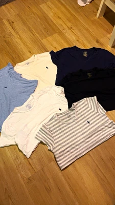 Polo Ralph Lauren Men’s Lot 6 T-Shirts L Cotton Crew Neck Logo Solid/Striped - Image 1 of 4