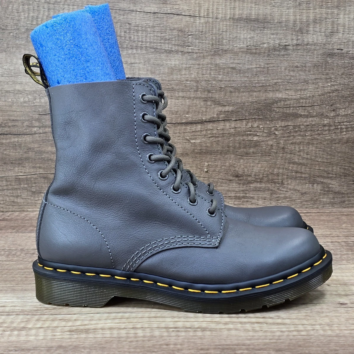 Dr. Martens Low (1-1.9 in) Heel Height Gray Boots for Women for