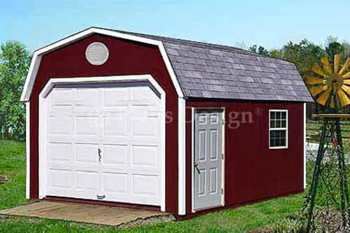 12' x 16' Garage / Garden Storage Shed Barn Plans, Material List Included #31216 - Picture 1 of 2