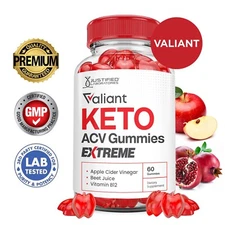 Valiant Keto Extreme ACV Gummies 2000MG Apple Cider Vinegar 60 Gummys