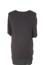 H Halston black silk cashmere top 40”bust draped tunic Helmut Lang