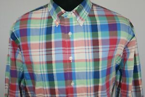 Jos-A-Bank-Mens-Tailored-Fit-Long-Sleeve-Button-Front-Shirt-Size-XL-Plaid