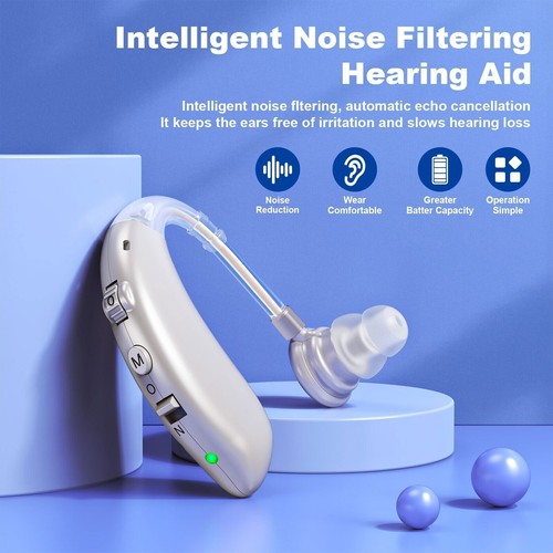 BTE Digital Hearing Aid Severe Loss Rechargeable Invisible hearing Amplifier - Picture 1 of 6