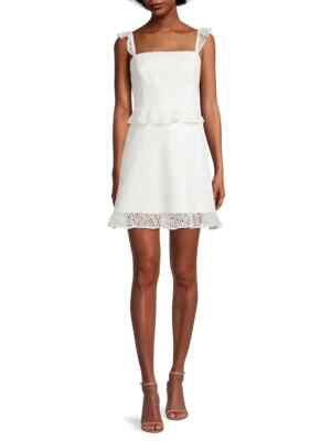 chambray and lace dress Strut & Bolt Eyelet Strapless Midi Dress for Women in Chambray Blue