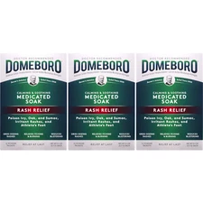 3 Pack Domeboro Soothing Soak Rash Relief Astringent 12 Powder Packets Per Box