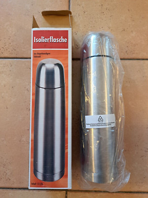 NEU! Thermoskanne Isolierflasche doppelwandiger Edelstahl 1 Liter, 32 cm