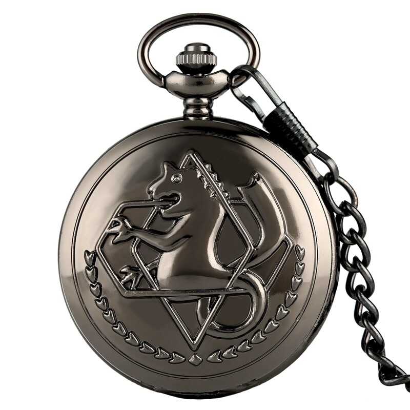 Mens Fullmetal Alchemist Pocket Watches Vintage Cosplay Necklace
