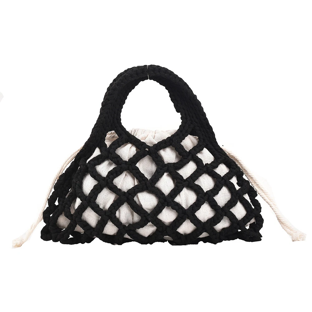 Cotton Thread New Straw Bag Cute For Women Girls Mini Top Handle
