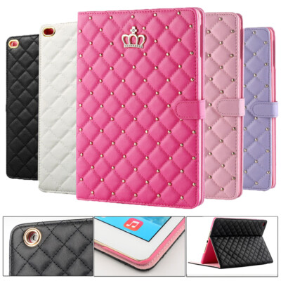 Crown Design Leather Case For iPad 9th 8th 7th 6th 5th Air 1 2 Mini 6 Case Cover