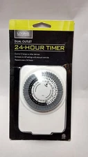 Living Solutions Dual Outlet 24 Hour Timer NEW