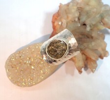 Natural Rutile Quartz Gemstone 925 Sterling Silver Band Ring Size 9 For Women