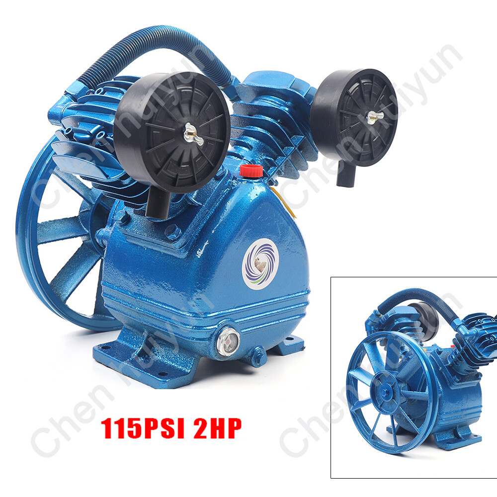 2 Piston Air Compressor Head Pump V Style Twin Cylinder Single Stage 2-HP 115PSI