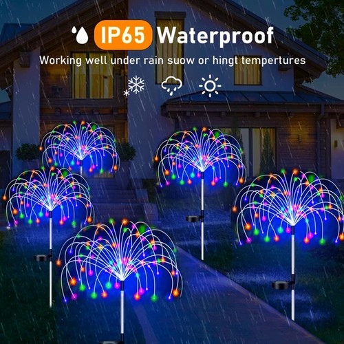Pathway Lights Solar LED Outdoor Waterproof Firework Garden Decor Lawn Yard Lamp - Picture 3 of 16
