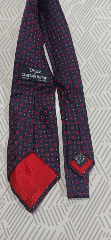 Cravatta Vivax by Sambrook Witting 100% PURA SETA ALTA QUALITA ABBIGLIAMENTO - Immagine 3 di 4