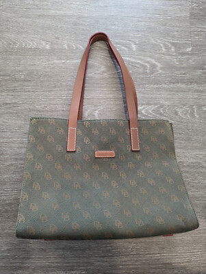 Dooney Bourke Green Monogram Double Handles Pockets