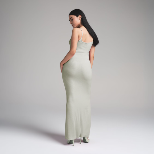 Skims Soft Lounge Petite abito lungo slip in talco, taglia media - Foto 4 di 10