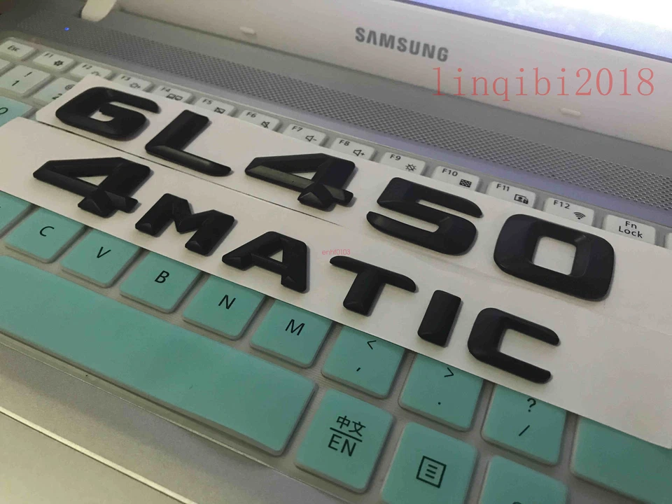 Pegatina insignia emblema maletero letras negro mate "GL450 +4 MATIC" para Mercedes Benz Foto 4 de 4
