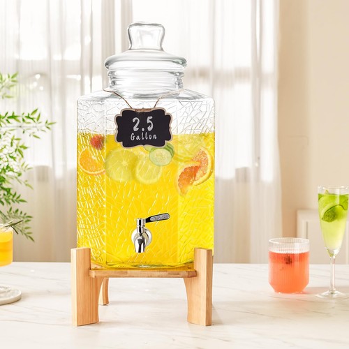 Party Glass Beverage Dispenser With Spigot 2 Gallon Drink Dispenser Commercial - Picture 8 of 9