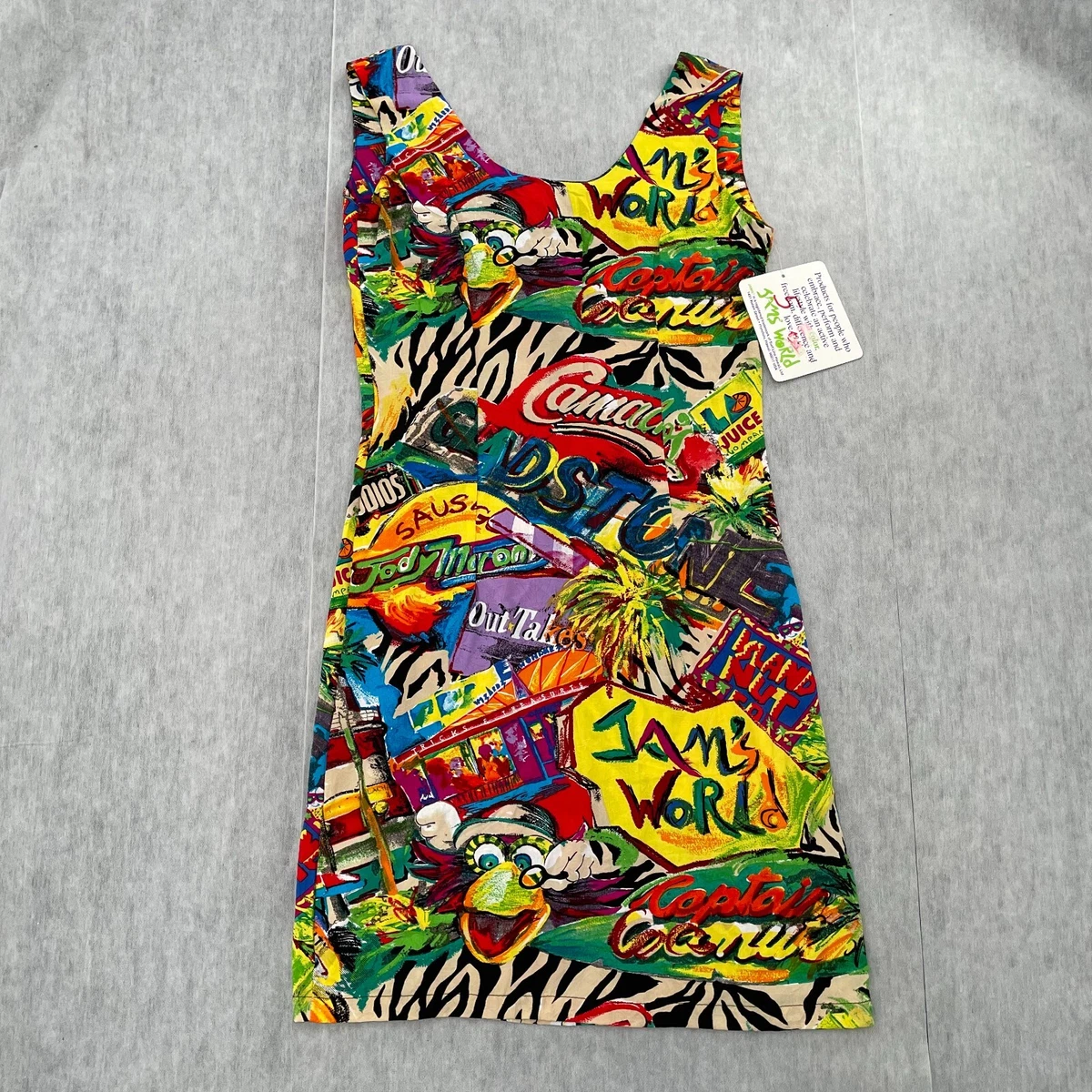 VINTAGE Jams World Dress Womens 5 Kermit The Frog Colorful