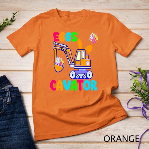 Camiseta unisex Kids EggsCavator Happy Easter divertida excavadora caza huevos niños - Imagen 9 de 15