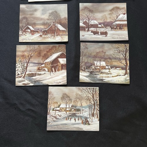 Box Currier & Ives Christmas 10 Cards W/ Envelopes by Sunshine Cards Vintage - Picture 3 of 7