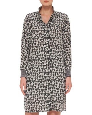 AKRIS Ai Handbag-Print Crepe Tunic SZ 38 = US 6 - NWT RT$2,990.00+Tx.