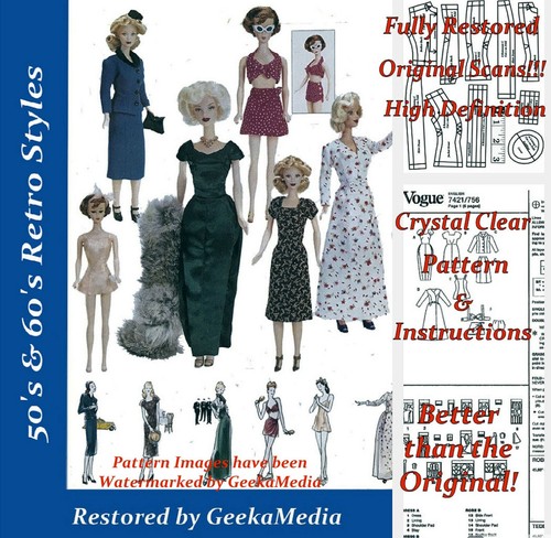 Barbie Ken Skipper Fits All Fashion and Teen Dolls Clothing Patterns - Picture 50 of 75