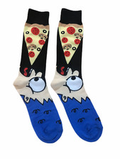 Fine Fit Men's Pizza Novelty Crew Socks New
