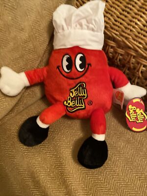 Jelly Belly rote Jelly Bean Süßigkeiten mit Kochmütze Plüschtier Kuscheltier Sitzsack 11 Zoll (a9)