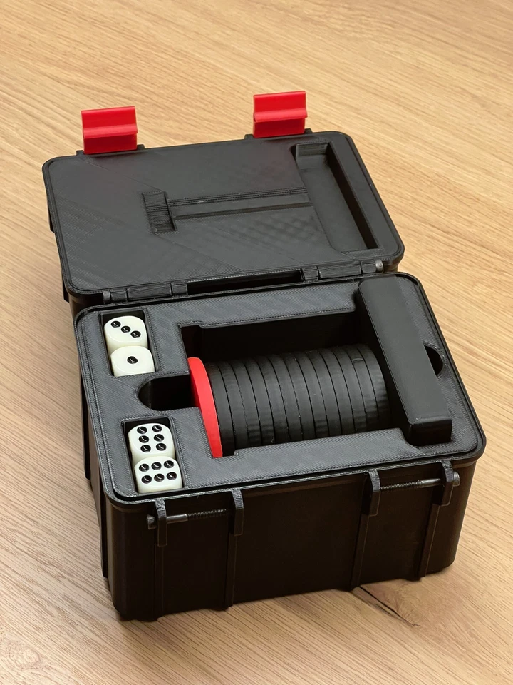 Schockbesteck mit Box + Würfel + Becher - Knobelbesteck Schocken Knobeln - Bild 4 von 4