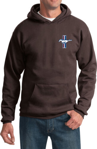 Mens Ford Mustang Hoodie The Legend Lives Crest Pocket Print Hoody - Picture 10 of 17