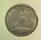 Canada 10 cents 1968 Elizabeth II Sailing Ship KM#51 .800Ag Silver aF/VF B1561