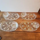 Vintage 8 Piece Snack Set Anchor Hocking Early American Grape Motif EUC