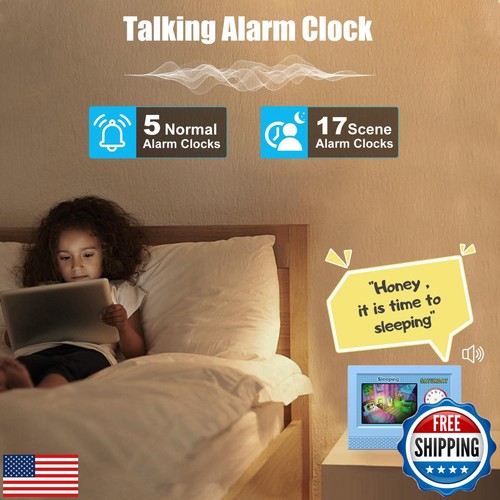 Kids Digital Alarm Clock Colorful, 7" Large LED Time Display Children's Sleep - Picture 5 of 5