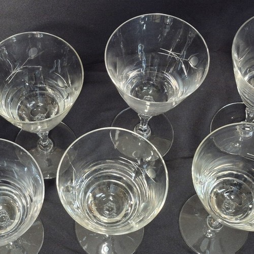 Fostoria Sweetlheart Rose Water Goblet Hand Made Blown Cut Glass 1960-74 8 Oz. - Picture 9 of 13