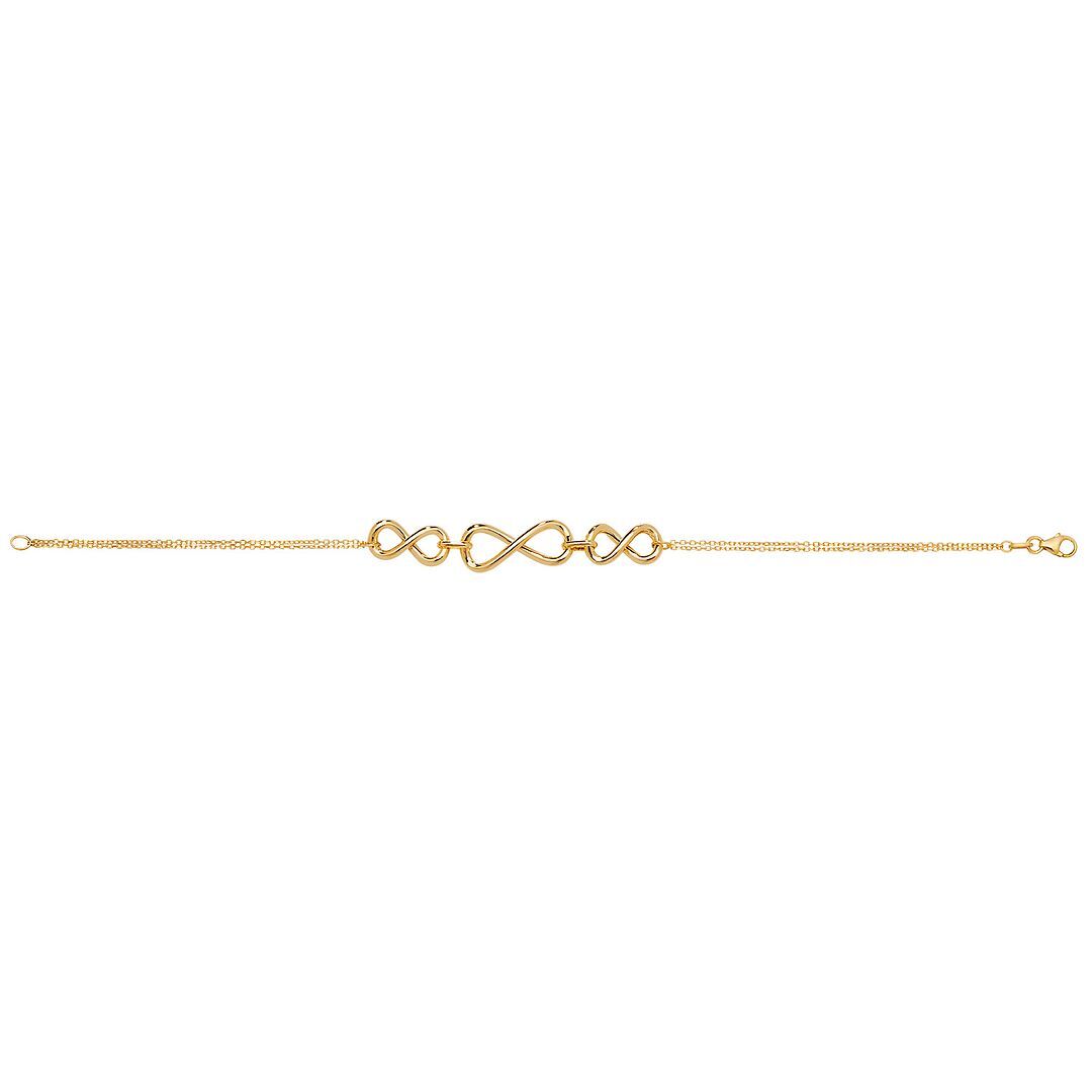 Mujer 19.1cm Triple Infinito Pulsera Oro Amarillo