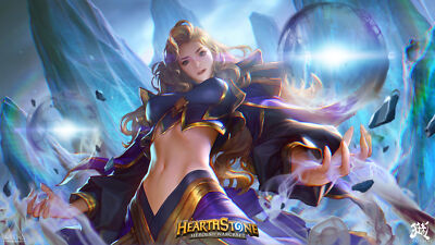 Anime shim jaewoo drawing hearthstone women jaina Playmat Gaming Mat Desk