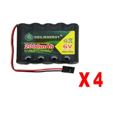 4pcs 6V 2000mAh Flat Receiver RX NiMH Batteries Pack with Hitec For RC Aircraft 