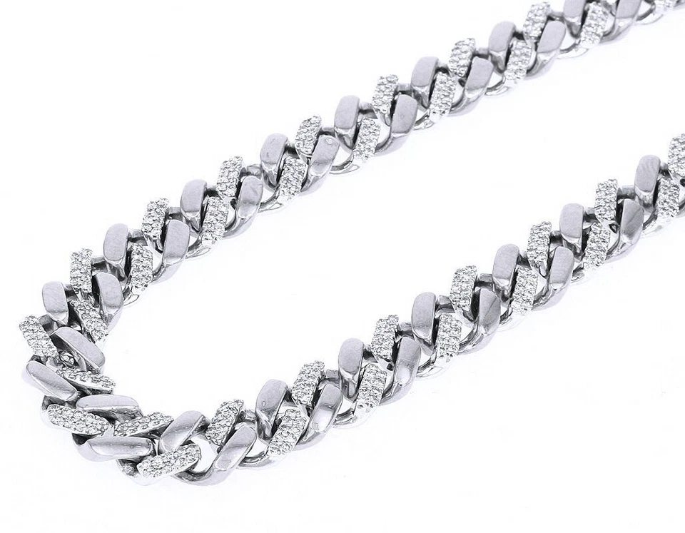 Two Row Miami Cuban 4 3/4 CT Real Diamond Link Chain Necklace Gold 9MM 16" - 24" - Image 3 of 4
