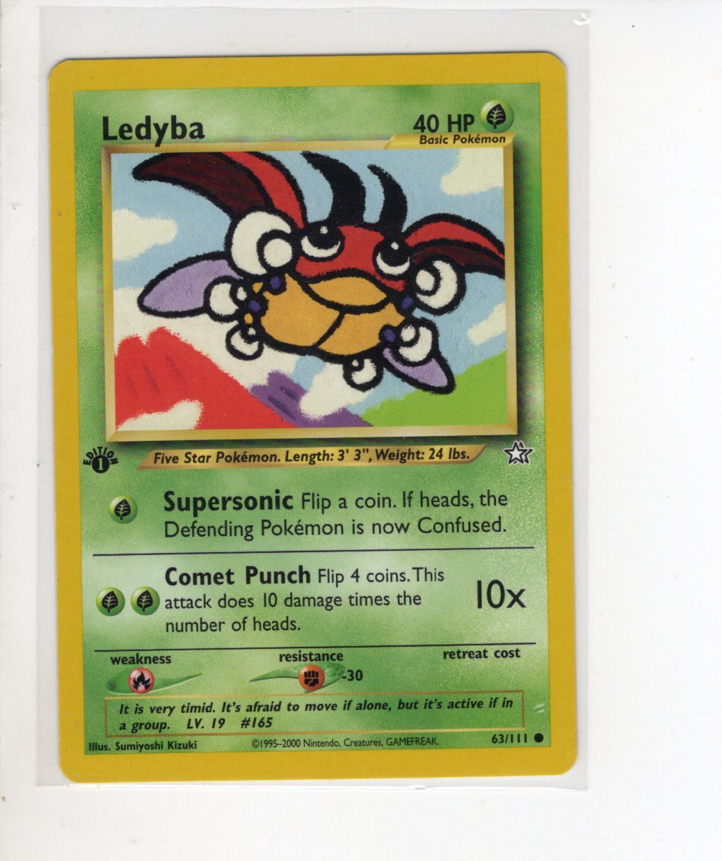 LEDYBA 1ST EDITION NEO GENESIS SET POKEMON CARD 63/111 LP 