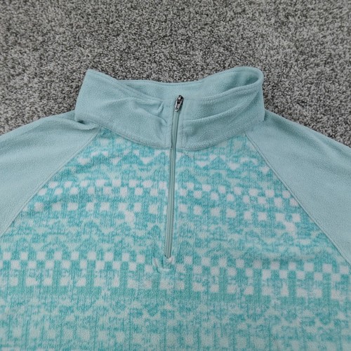 Columbia Sweater Girls XL Blue White Aztec Nordic Fair Isle Zip Sweatshirt Youth - Picture 3 of 11