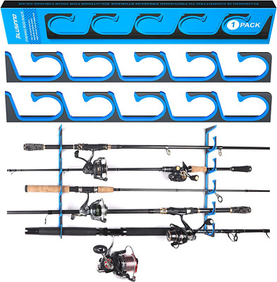 H5 Horizontal Fishing Rod Holder, Fishing Rod Holder for Garage, Wall or Ceiling