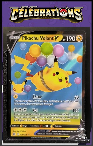Carte Pokémon Pikachu Volant V 006/025 Célébrations 25e Anniversaire - Version FR Near Mint