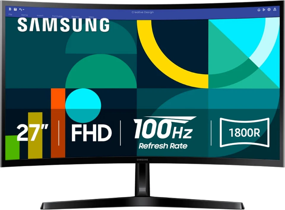 SAMSUNG 27" Curved Gaming Monitor S3 (S36GD) FHD 1800R Computer Screen, 100Hz - Image 2 of 4